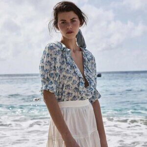 L Doen Henri in blue rosier floral NWT